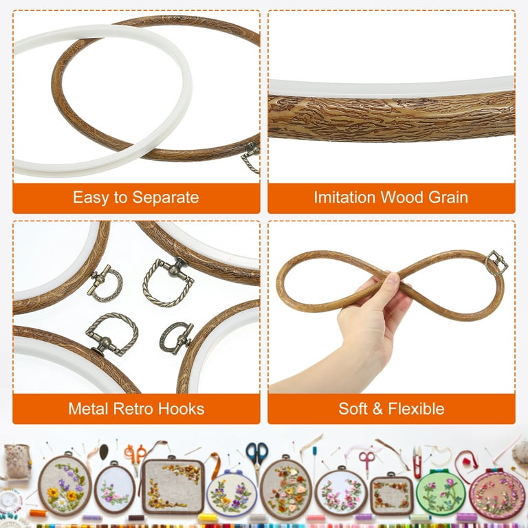 10cm Embroidery Hoop Frames for Display - Oval Small Cross Stitch Hoops  Set, 6 Pieces Resin Imitated Wood Hoop Hanging Frame Circle for Craft  Decoration by guofa - Shop Online for Arts
