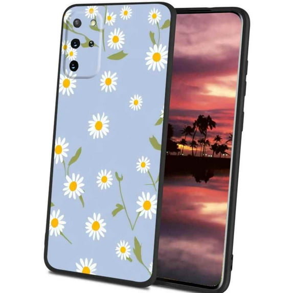 Compatible with Samsung Galaxy S20+ Plus Phone Case, Daisy-Flowers-Cute-Floral-Daisies3 Case Men Women, Flexible Silicone Shockproof Case for Samsung Galaxy S20+ Plus