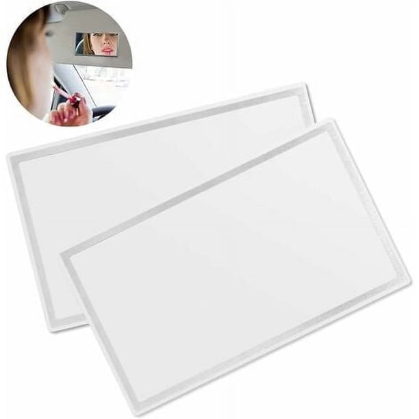 2 piezas de espejo de maquillaje para automóvil, espejo de tocador con visera solar, espejo de visera solar de acero inoxidable, para visera solar de automóvil, respaldo de asiento de