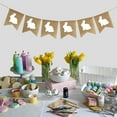 thumbnail image 7 of Easter Bunny Burlap Wreath Decoration with Banner Flag Raising Party Set for Spring Celebration, 7 of 7
