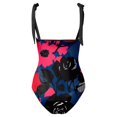 thumbnail image 3 of Aayomet High Cut One Piece Swimsuit Ruffled One Piece Swimsuit V Neck Swimwear Cut Out Back Bathing Suit,Hot Pink M, 3 of 4
