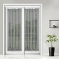 thumbnail image 4 of Goory Sheer French Door Curtains Rod Pocket Semi Voile Single Curtain Panel for Patio Doors Window Kitchen Decor Grey 25*40inch, 4 of 8