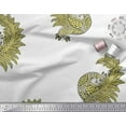 thumbnail image 3 of Soimoi Crepe Silk Fabric Peacock Block Decor Fabric Printed Yard 42 Inch Wide, 3 of 3