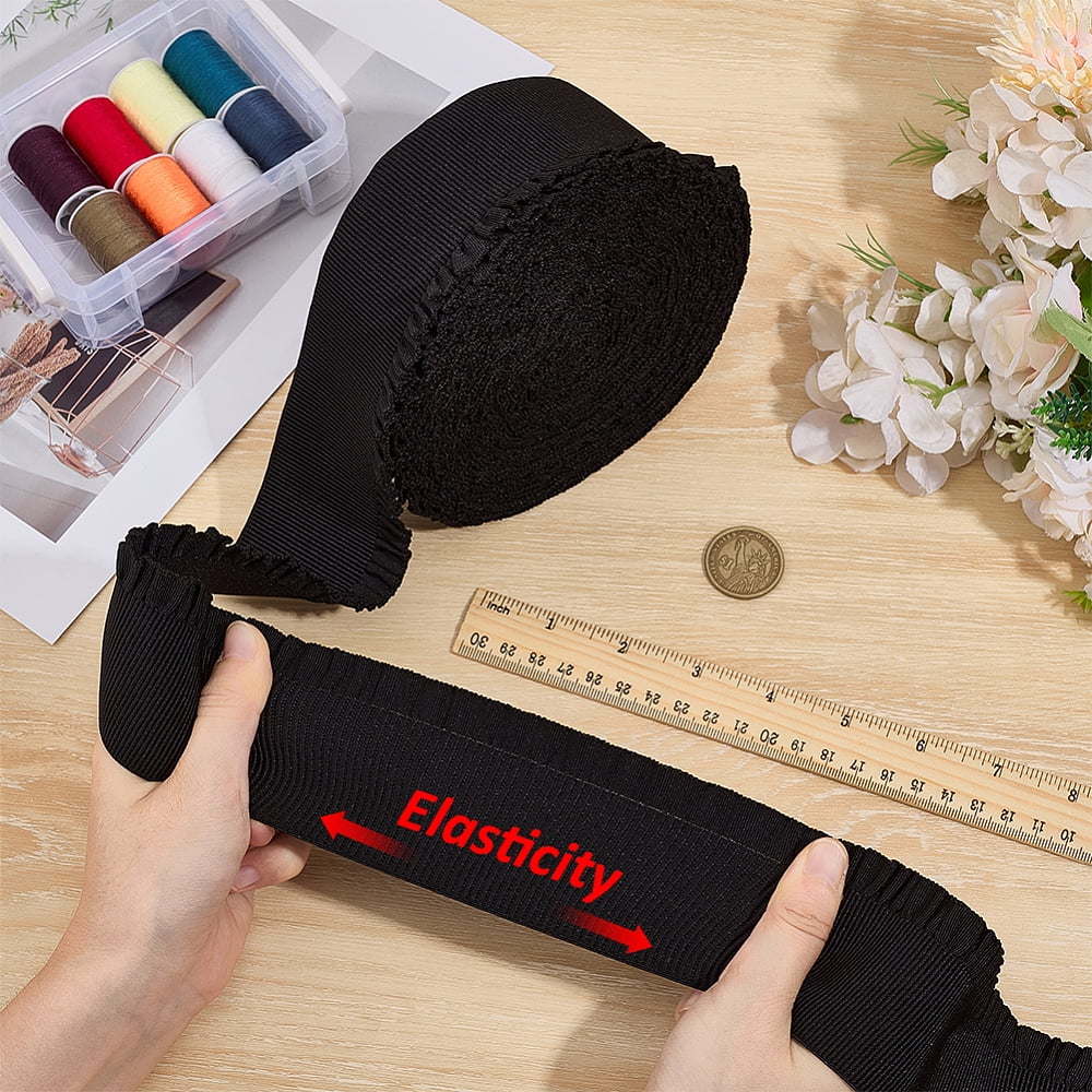 9.4 Yards Polyester Lace Ribbons Garment Accessory Black 2-3/8 inch(60mm) for DIY