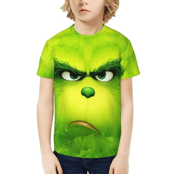 The Grinch Kids T-Shirt 3D Printed Graphic T-Shirts Boys and Girls Short Sleeve Shirts for Youth Kids X-Small