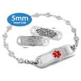 thumbnail image 1 of MedicEngraved® 5mm Heart Link Bracelet in 316L Stainless Steel with Interchangeable Medical ID Tag - Engraving Included, 1 of 6