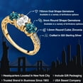 thumbnail image 2 of Gem Stone King 2.52 Ct White Created Sapphire London Blue Topaz 18K Yellow Gold Plated Silver Ring (Size 6), 2 of 6