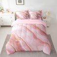 thumbnail image 2 of Castle Fairy Pink Gold Marble Girl Twin Bedding Sets 7-Piece,Marbling Watercolor Bedding Comforter Set Microfiber,Abstract Gradient Vintage Aesthetic Breathable Sheet Sets,Super Cozy Room Decor, 2 of 8