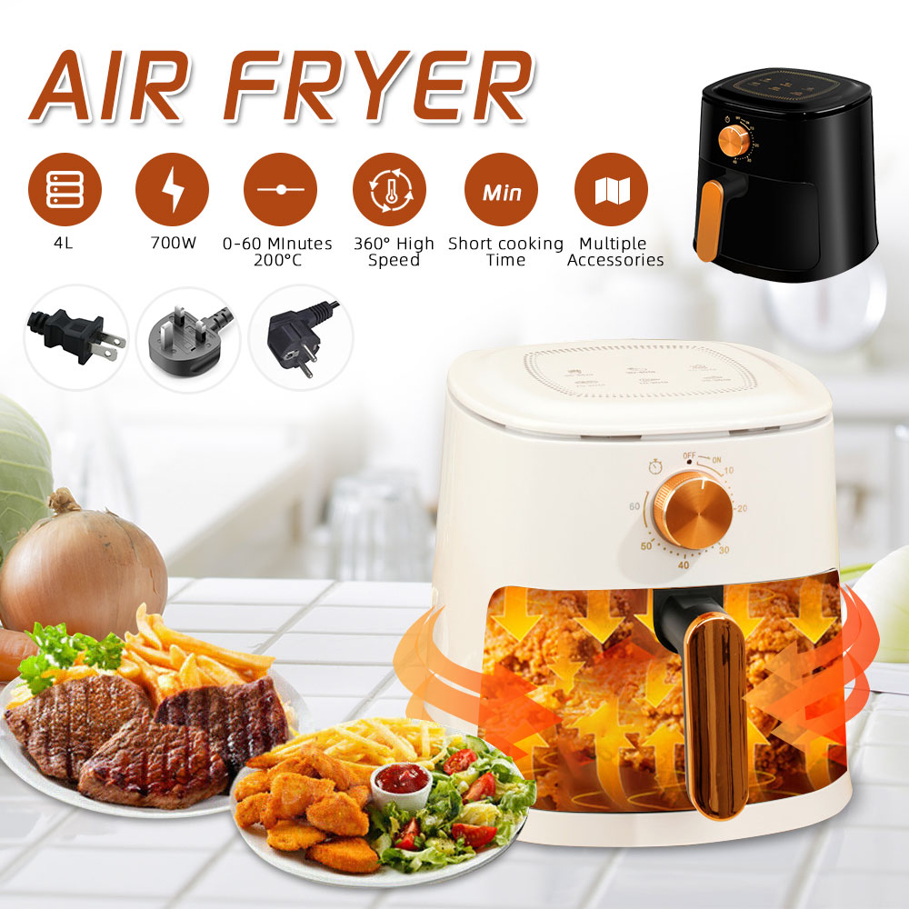 Homitt 700W 4QT Air Fryer, 4L Electric Oilfree Baking Oven Air Fryer