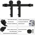thumbnail image 4 of WINSOON 6FT Single Sliding Barn Door Hardware Track Kit Black Finish Basic I Style, 4 of 7