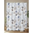 thumbnail image 4 of Fsddascl Blue Coastal Shower Curtain Set - 72" x 78" Washable Bathtub Curtain with 12 Hooks, Starfish Shell Coral Ocean Waterproof Fabric Stall Shower Curtains for Bathroom/Bathtub Décor, 4 of 6