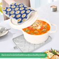 thumbnail image 3 of Yayeee Pot Holders Kitchen Heat Resistant with Pockets 7"x9.8" Cotton Oven Cooking Hot Pads, Elegant Daisy Pattern, 3 of 7