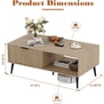 thumbnail image 2 of De madera coffee mesa con almacenamiento: 2 niveles cocktail mesa con sliding door y solid wood legs - mid-century moderno style para sala de estar o oficina en casa, estilo rural design, 2 of 7