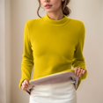 thumbnail image 5 of Siilsaa Women's Oversized Crewneck Long Sleeve Fuzzy Knit Casual Warm 2024 Fall Pullover Sweaters Top Trendy Outfits Yellow,M, 5 of 5