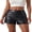 Black, variant on LMLYSoH Womens Mini PU Leather Shorts Casual Stylish Solid Color Zip Side Mid Rise Shorts for Daily Life Party and More