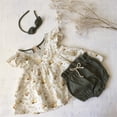 thumbnail image 1 of Newborn Kid Baby Girl Clothes Ruffle Top Shorts Floral Outfit Animal Print Set, 1 of 4