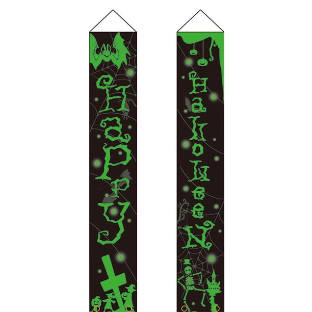Decoración de Halloween, carteles de bienvenida, carteles de porche para puerta delantera, guirnalda de patio, suministros para fiestas