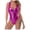 Hot Pink#44, variant on Women's Sporty One Piece Bathing Suits High Neck Metallic Shiny Jumpsuits Zipper Lightweight Swimsuits Silver L