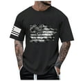 thumbnail image 4 of Gvdentm USA Tshirt Men's USA Flag Distressed Graphic Short Sleeve T-shirt Tops 4th of July Independence Day A10-Black,M, 4 of 5