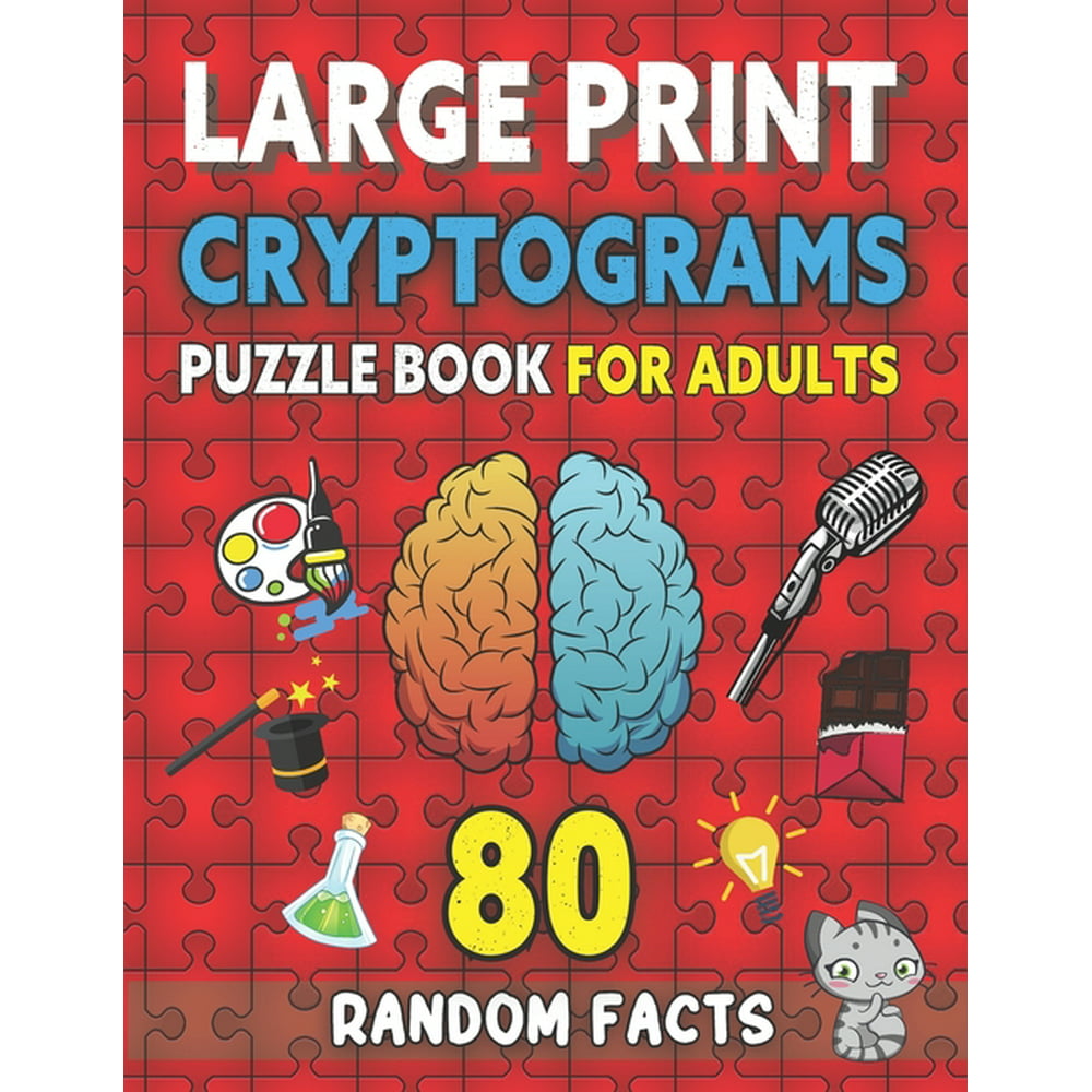 Large Print Cryptograms Puzzle Book For Adults 80 Random