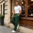 thumbnail image 5 of Mens Sweatpants Lightweight Open Bottom Sweat Pants Straight Leg Gym Sweatpants Lounge Pants with Pockets, 5 of 9