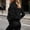 Black, variant on Women's Faux Suede Fleece Short Jacket Vintage Zip Up Lapel Collar Casual Biker Bomber Jackets Casual Outerwear (Black,S)