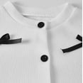 thumbnail image 5 of LIIPEE Girls Outfit Sets Casual Solid Color Long Sleeve Crew Neck Bowknot Decoration Texture Button Down Shirt Pleated Skirt 2 Piece Set Kids Comfortable Breathable Cute Clothing,White,8-9 Years, 5 of 9