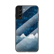SaniMore for Samsung Galaxy S21 FE 6.4 2021 Case, Toughened Glass & TPU Bumpers Anti-Fall Strong Lightweight Starry Sky Glass Full Body Protective Cover for Samsung S21 FE, Blue