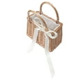thumbnail image 3 of SENSETH Rattan Flower Basket with Ribbon Bow for Home & Garden, 3 of 7