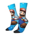 thumbnail image 1 of Goofa Mario Printed Men's Crew Socks, Soft Durable Breathable Moisture-Wicking with Odor Control Cotton socks, 1 of 6