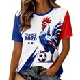 thumbnail image 2 of Women's Football Graphic T-Shirt, Round Neck Soccer Fans T-Shirt, Casual Short Sleeve Tops for Football Supporters, Graphic Tee for Soccer Tournament 2026 Light Blue Size: 2XL, 2 of 7