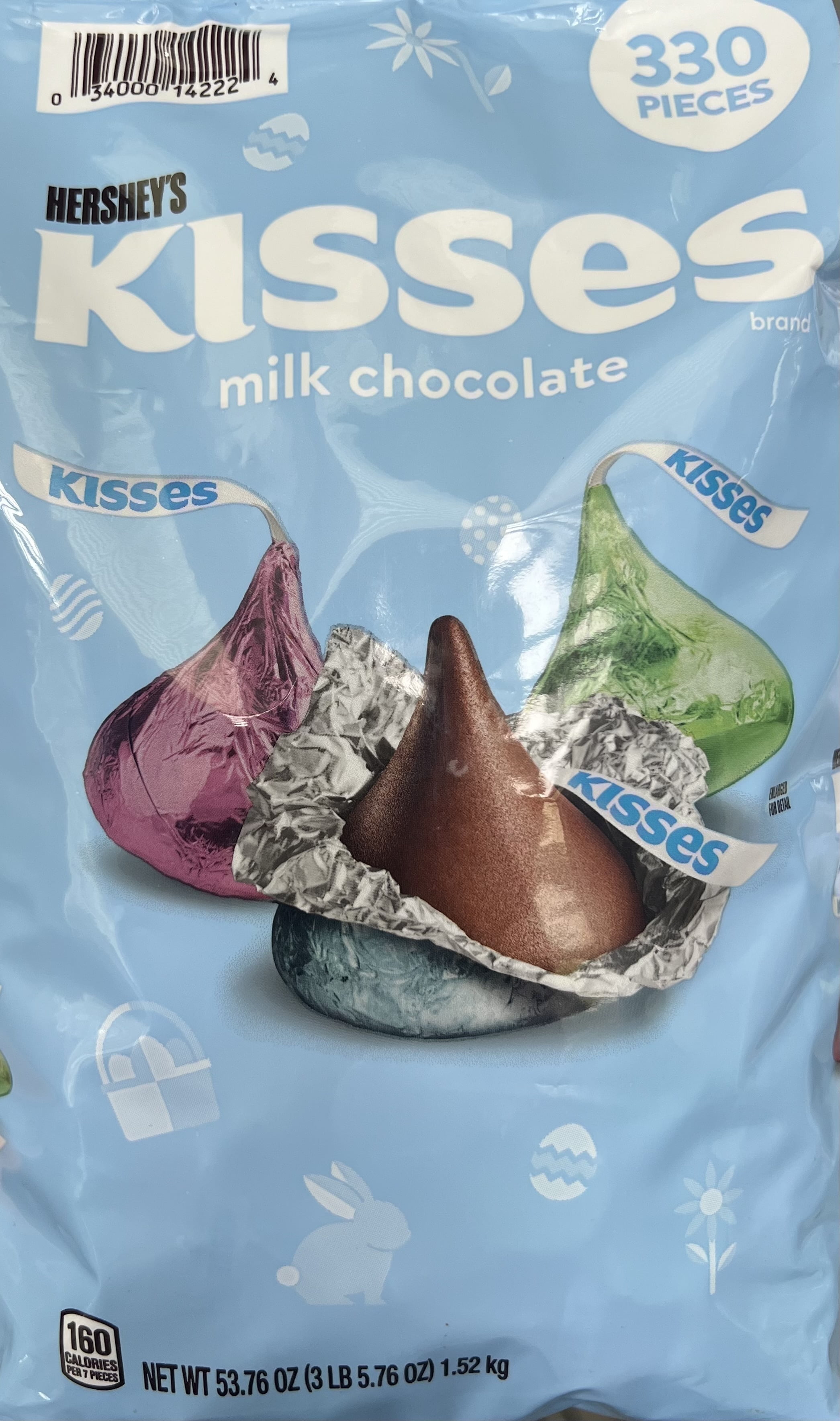 Hershey's Kisses Milk Chocolate 330 Pieces