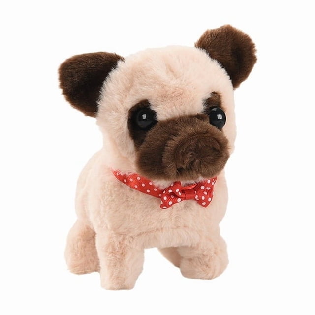 Electric plush dog, sandpiper, can walk, bark, and wag its tail. Children's electric toys for playing house, electronic pets (sandpiper (black))