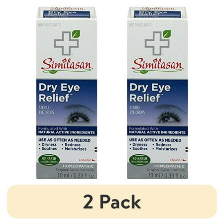 (2 pack) Similasan Dry Eye Relief Sterile Eye Drops, 0.33 FL OZ