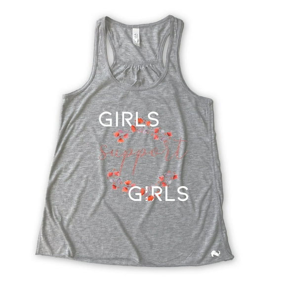 NanyCraft's Girls Support Girls Ladies Racerback Tank Top