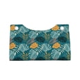thumbnail image 3 of Uemuo Tropical Leaves Pattern Tissue Box Cover Holder, Triangle with Bottom Belt - PVC Leather Decorative Organizer for Tabletop, Bathroom, Car, Office, 3 of 9