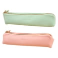 thumbnail image 1 of Estuche de cuero para lápices, 2 unidades, bonito y delgado, pequeño estuche para lápices, precioso bolso de papelería, bolsa de cosméticos portátil, bolsa con cremallera para lápices, 1 of 8