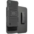 thumbnail image 2 of Case/Mount/Clip for Galaxy A01, Nakedcellphone Black Ring Grip Case Rugged Cover + Belt Hip Holster Stand + Magnetic Car Holder for Samsung Galaxy A01 (SM-A015), 2 of 10