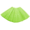 thumbnail image 2 of Women's Sparkly Star Sequin Tulle Skirt Elastic High Waisted Layered Mesh Mini Tutu Skirt Fluffy A-Line Short Skirt For Costume Party Performance Festival, 2 of 3