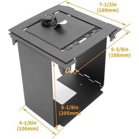 HECASA Black Alloy Steel Console Compatible with 2021-2025 Ford Bronco Front Center Console Security Locking Vault Gun Safe W 3-digit Combo Lock Steel Powder Coated Black 2021-2025