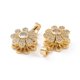 thumbnail image 3 of Rotatable Brass Micro Clear Pave Cubic Zirconia Charms Flower Real 18K Gold Plated 14x11x6.3mm Hole: 2.5x5mm, 3 of 3