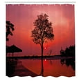 thumbnail image 3 of Ambesonne Sunrise Shower Curtain, Twilight Sky with Tree, 69"Wx75"L, Black Ruby, 3 of 5