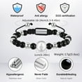 thumbnail image 4 of VNOX Beaded Bracelet Men Black Onyx Bracelets for Men Cross Stainless Steel Bracelet with Natural Stone Beads, Adjustable Religious Fashion Jewelry, 4 of 4