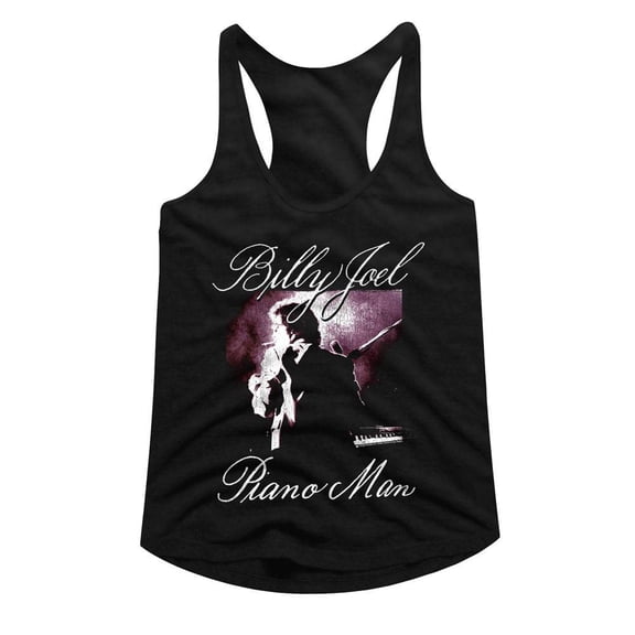 Billy Joel Piano Man Black Junior Women's Racerback Tank Top T-Shirt