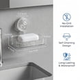 thumbnail image 2 of 2 Pack Soap Dish for Shower, Suction Cup Bathroom Soap Dish Holder for Shower Wall, Self Draining Bar Soap Holder (Clear- 1 Tier), 2 of 7