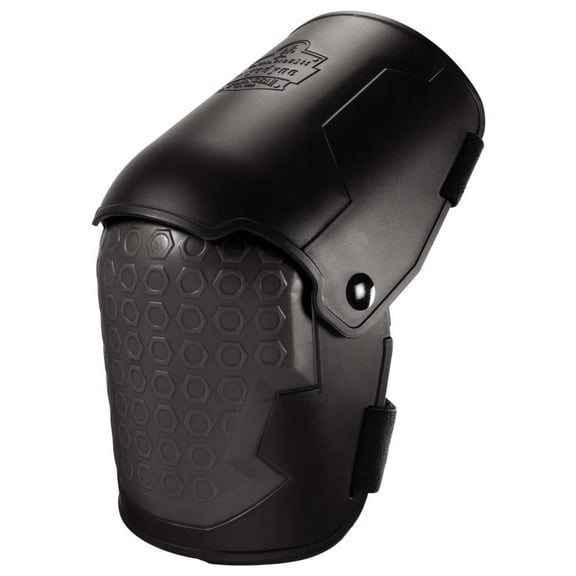 Ergodyne B3135384 Proflex 360 Hard Shell Hinged Knee Pads Non-Marring Rubber Cap, Black - Set of 2