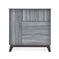 thumbnail image 5 of EUROCO 37.5" Storage Cabinet with 2 Drawers and Shelves, Modern Sideboard Buffet Kitchen Cabinet for Living Room Hallway,Grey, 5 of 7