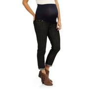 Maternity Over Belly Cotton Denim 5 Pocket Roll Cuff Denim Capri