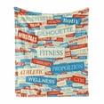 thumbnail image 1 of Fitness Soft Flannel Fleece Throw Blanket, Collage of Words Physical Activity Healthiness Nutrition Bodycare Theme, Cozy Plush for Indoor and Outdoor Use, 70" x 90", Sky Blue White Red, by Ambesonne, 1 of 6