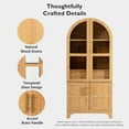 thumbnail image 5 of MAYEERTY 71" Arched Kitchen Pantry Cabinet with Glass Door, Open Shelves & Hidden Drawer Storage Cabinet for Kitchen Dining Room, 5 of 13